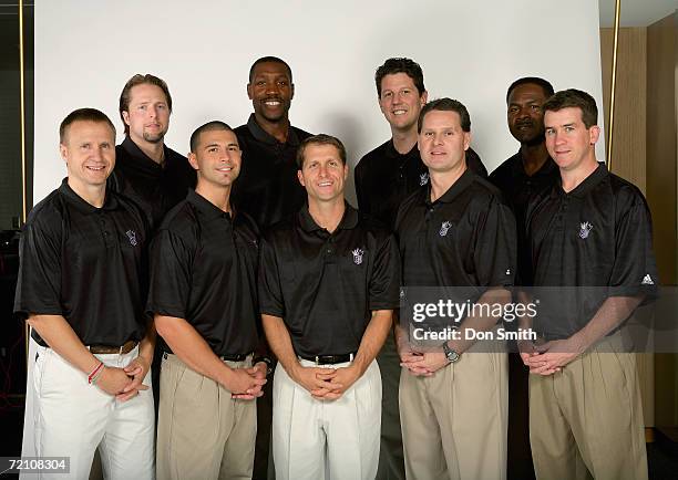 The Sacramento Kings coaching staff Scott Brooks,Daniel Shapiro,Jason Hamm,Mark Hughes, Eric Musselman T.R. Dunn,Brendan O'Connor and Pete Youngman...