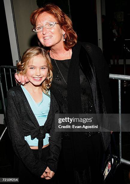 Courtney Kennedy Hill and daughter Saoirse Kennedy Hill attend the Speak Truth To Power Memorial Benefit Gala at Pier Sixty, October 6, 2006 in New...
