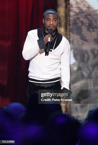 Host Tracy Morgan appears onstage at the VH1 Hip Hop Honors 2006 at the Hammerstein Ballroom October 7, 2006 in New York City.