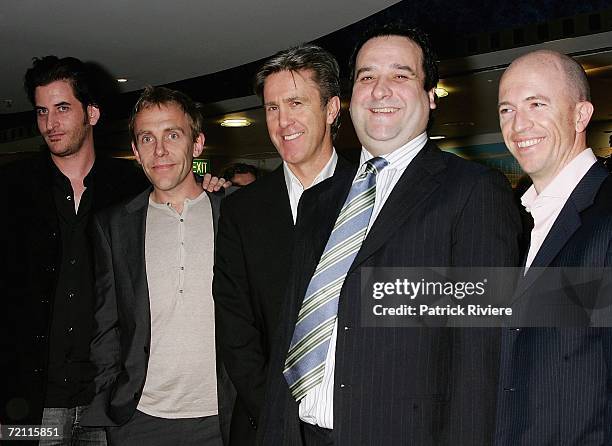 Actors Lachy Hulme, Wayne Hope, Glenn Robbins, Mick Molloy and Gary Eck arrive at the Sydney premiere of new comedy "BoyTown" at the Greater Union...