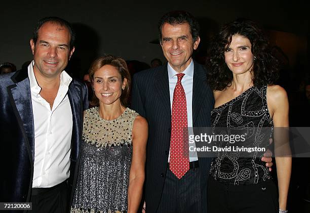 Massimo, Chiara, Ferruccio, and Illaria Ferragamo pose during the Rodeo Drive walk of style awards ceremony on October 8, 2006 in Beverly Hills,...
