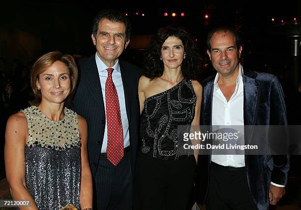Chiara, Massimo, Illaria, and Ferruccio Ferragamo pose during the Rodeo Drive walk of style awards ceremony on October 8, 2006 in Beverly Hills,...