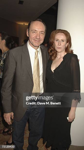 Kevin Spacey and Catherine Tate attend the '24 Hour Plays' gala party at the Riverbank Plaza Hotel after the performance at the Old Vic Theatre on...