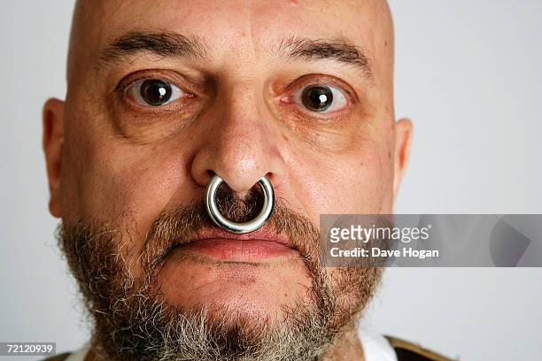 Derek Cohen of The Spanner Trust poses for a studio portrait at the Skin Two Expo at The Barbican Centre on October 7, 2006 in London, England. The...