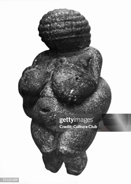 The Venus of Willendorf, side view of female figurine, Gravettian culture, Upper Paleolithic Period, c.30000-18000 BC