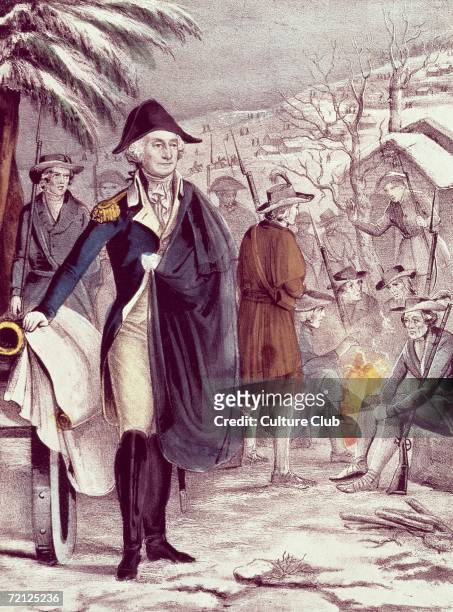 George Washington at Valley Forge, on Dec. 1777, engraved by Nathaniel Currier