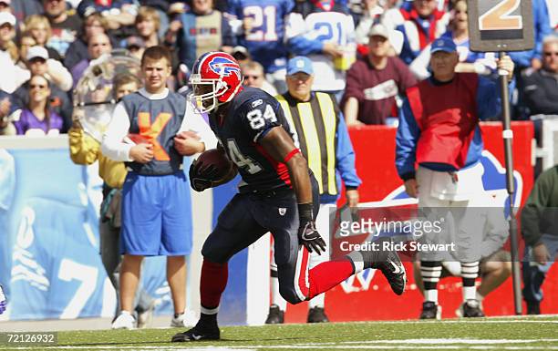 Tight end Robert Royal of the Buffalo Bills runs with the ball against the Minnesota Vikings at Ralph Wilson Stadium on October 1, 2006 in Orchard...