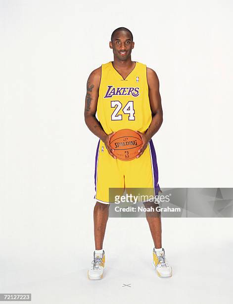 Kobe Bryant of the Los Angeles Lakers poses for a portrait during NBA Media Day at the Toyota Training Center on October 2, 2006 in El Segundo,...
