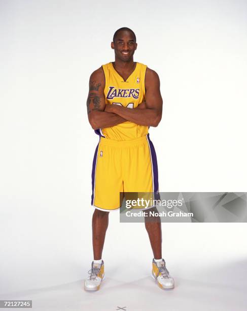 Kobe Bryant of the Los Angeles Lakers poses for a portrait during NBA Media Day at the Toyota Training Center on October 2, 2006 in El Segundo,...