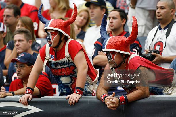 Houston Texans fans watch the action during the game against the Miami Dolphins on October 1, 2006 at Reliant Stadium in Houston, Texas. The Texans...