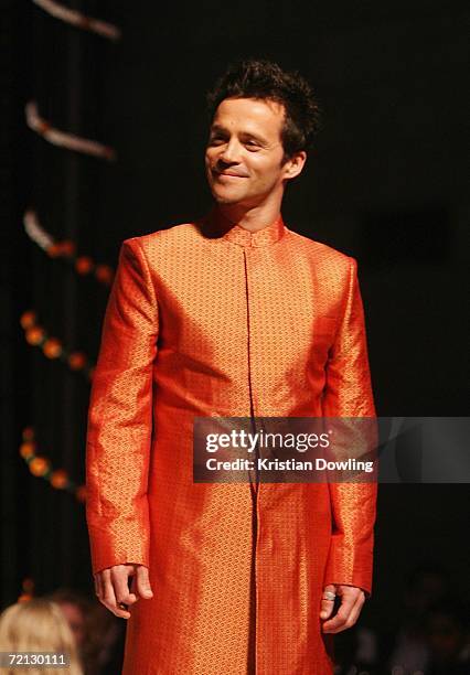 Actor Damien Walshe Howling walks the runway during the "Celebration of Indian Fashion & Film" at the National Gallery of Victoria October 10, 2006...