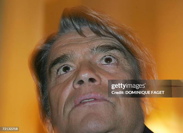 French former businessman Bernard Tapie gives a press conference, 10 October 2006 at the Royal Monceau hotel in Paris, one day after the French high...