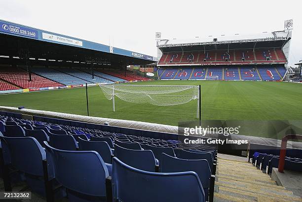 General view of Selhurst Park, home of Crystal Palace Football Club, on the day that the freehold of the stadium was sold for GBP12million, on...