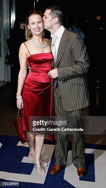 Actors Caroline Carver and Kenny Doughty arrive at the UK premiere of 'The Aryan Couple' at the Odeon West End on October 10, 2006 in London, England.
