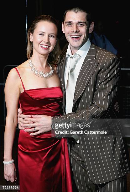 Actors Caroline Carver and Kenny Doughty arrive at the UK premiere of 'The Aryan Couple' at the Odeon West End on October 10, 2006 in London, England.