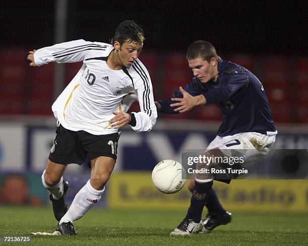 Germany's Mesut Ozil in action during the UEFA Men's U19 European Championship Qualifying game between Scotland and Germany at Falkirk Community...