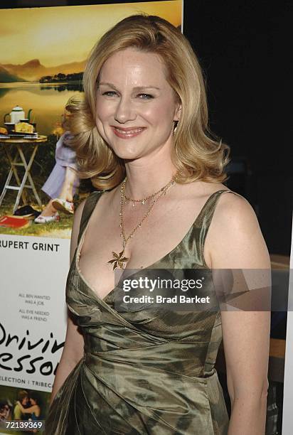 Actress Laura Linney arrives to the premiere of the Sony Pictures Classics presentation of Driving Lessons at the Chelsea Clearview West Cinemas...