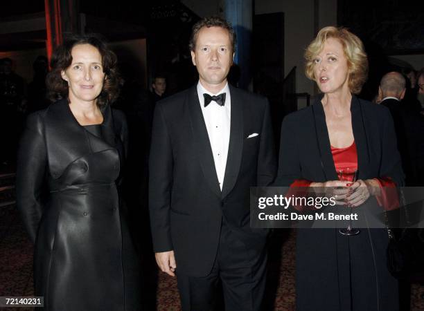 Fiona Shaw, Edward St Aubyn and Maria Aitken attend the Man Booker Prize 2006, at the Guildhall on October 10, 2006 in London, England.