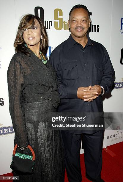 The Reverend Jesse Jackson and wife Jacqueline Lavinia Brown attend the launch party for Our Stories Films at Social on October 10, 2006 in...