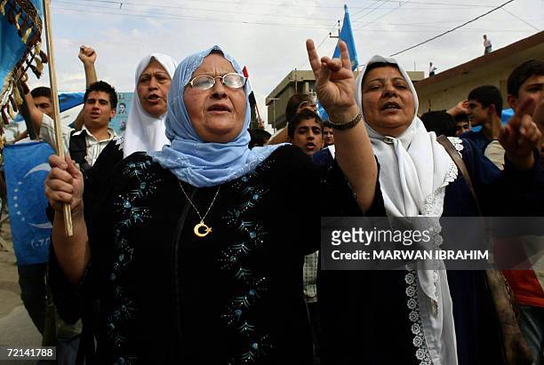 Iraqi Turkmen demonstrate in the oil-rich city of Kirkuk to protest against federalism and to insist on the Iraqi identity of the ethnically mixed...