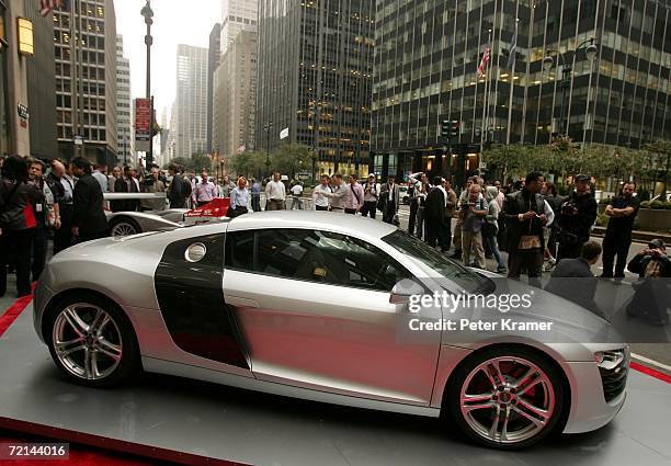 Audi unveils its new sports car the The Audi R8 at the Audi forum on Park Avenue on October 11, 2006 in New York City.