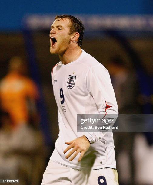 Wayne Rooney of England during the Group E Euro2008 qualifying match between Croatia and England at the Maksimir Stadium on October 11, 2006 in...