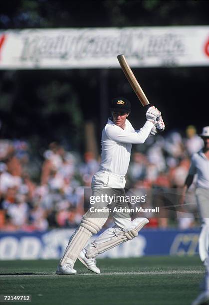 Australian cricket captain Greg Chappell batting during his century at the First Test in the Ashes series, Perth, Australia, November 1982.