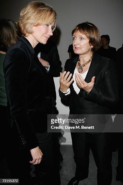 Louise T. Blouin and Tessa Jowell arrive at the Opening Night Of The Louise T. Blouin Institute on October 12, 2006 in London, England.