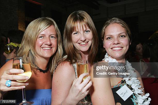 Claire Matthews, Dawn Hillier and Jane Burnett of Getty Images attend the Getty Images Spring Event, a Welcome to Spring themed client event at...