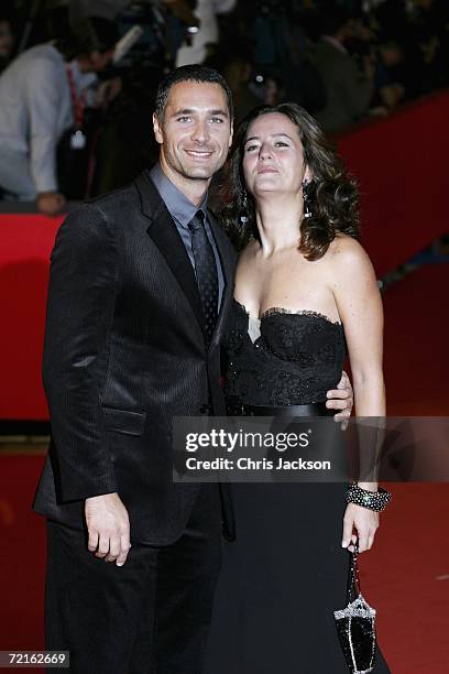 Actor Raoul Bova and wife Chiara Giordano attend the premiere of the movie "Fur: An Imaginary Portrait of Diane Arbus" on the first day of Rome Film...