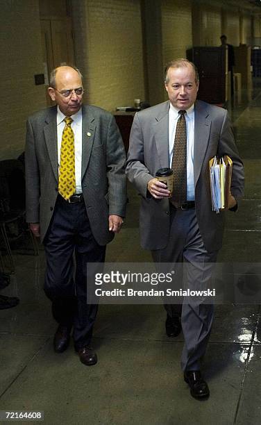 Congressman Doc Hastings , chairman of the House Committee on Standards of Official Conduct, arrives with his advisor Ed Cassidy at the Committee on...