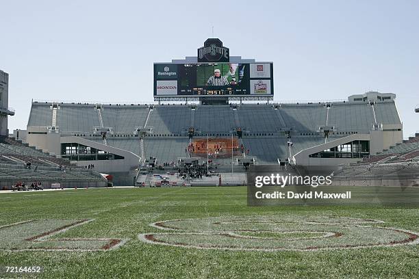 The scoreboard is shown before the Ohio State Buckeyes game against the Bowling Green Falcons at Ohio Stadium on October 7, 2006 in Columbus, Ohio....