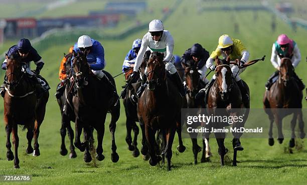 Sleeping Indian ridden by Jimmy Fortune wins the VC Bet Challenge Stakes run at Newmarket Roley Mile race course on October 14, 2006 in Newmarket,...