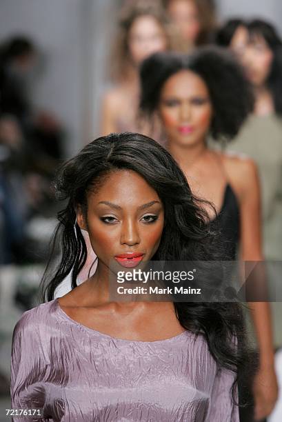 Models walk the runway at the Balans Spring 2007 fashion show during the Mercedes Benz Fashion Week at Smashbox Studios in The Lightbox October 15,...