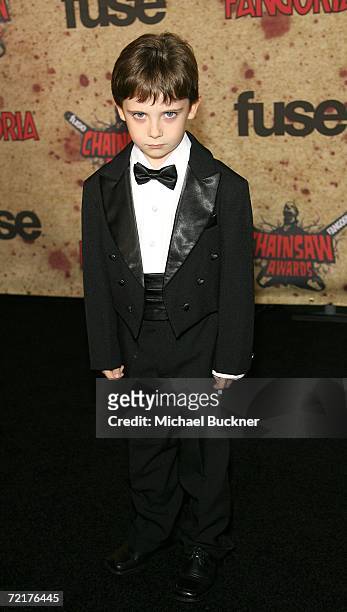 Actor Seamus Davey-Fitzpatrick attends the fuse Fangoria Chainsaw Awards at the Orpheum Theater on October 15, 2006 in Los Angeles, California. The...