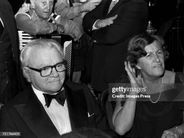 James Cagney and Marge Zimmerman attend the "Ragtime" Premiere After-Party at Luchow's Restaurant circa 1981 in New York City.