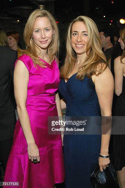 Actress Megan Dodds and editor Katharine Viner pose at the "My Name Is Rachel Corrie" after party at Bowery Bar in New York City on October 15.