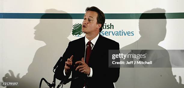 David Cameron, Conservative Party leader addresses Scotland's leading disability organisation, Capability Scotland on October 16,2006 in Edinburgh,...