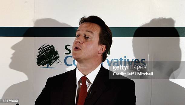 Conservative Party leader David Cameron, addresses Scotland's leading disability organisation, Capability Scotland on October 16, 2006 in Edinburgh,...
