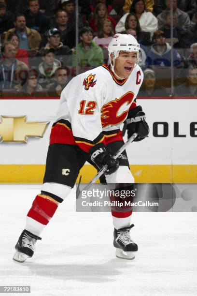 Jarome Iginla of the Calgary Flames skates during a game against the Ottawa Senators at the Scotiabank Place on October 12, 2006 in Ottawa, Canada....