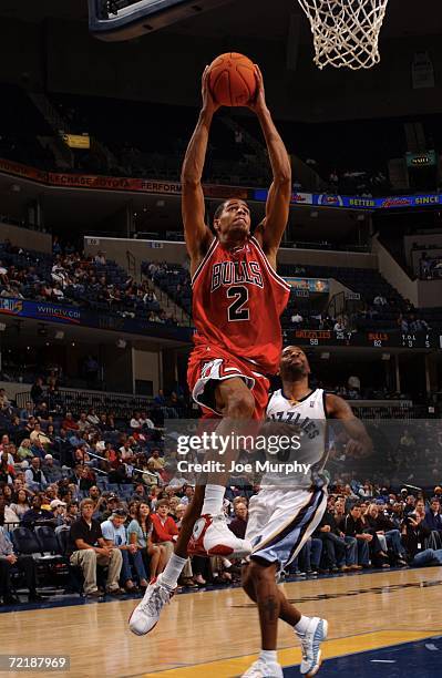 Thabo Sefolosha of the Chicago Bulls dunks during a preseason game on October 16, 2006 at FedExForum in Memphis, Tennessee. NOTE TO USER: User...