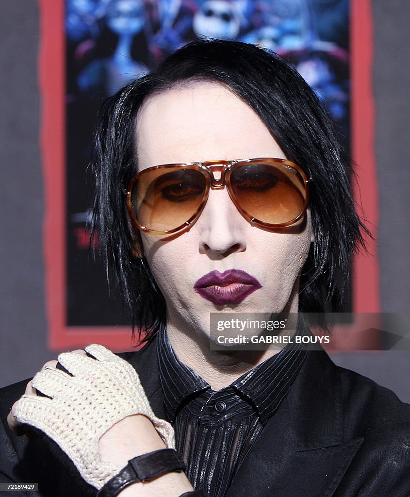 Manson Rook Rock singer Marilyn Manson arrives at the film premiere of Walt ...
