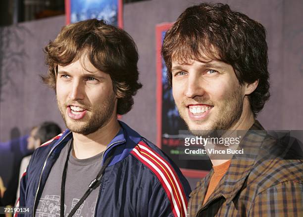 Actors and brothers Daniel and Jon Heder attend the premiere of the Walt Disney Pictures' film "The Nightmare Before Christmas 3D" on October 16,...
