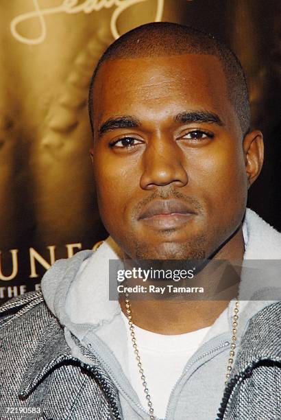 Recording artist Kanye West attends Diddy's Vibe Magazine Cover Celebration and "Press Play" Album Release Party at Crobar on October 16, 2006 in New...