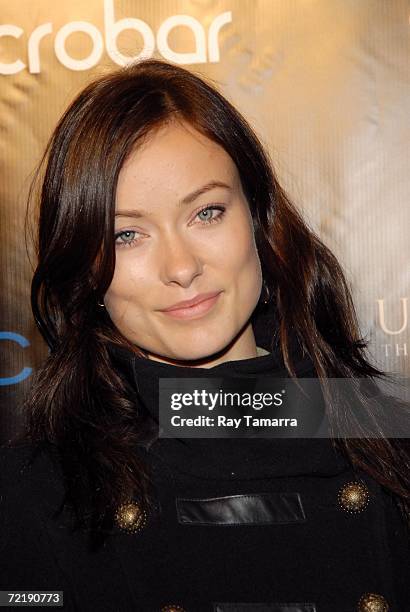 Actor Olivia Wilde attends Diddy's Vibe Magazine Cover Celebration and "Press Play" Album Release Party at Crobar on October 16, 2006 in New York...
