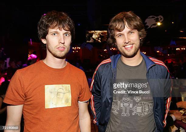 Actors Jon Heder and twin brother Daniel attend the after party to the premiere of the Walt Disney Pictures' film "The Nightmare Before Christmas 3D"...