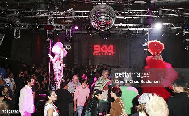 Stage dancers perform at 944 Magazine's 'Don't Tell My Booker' party at the Vanguard on October 16, 2006 in Los Angeles, California.