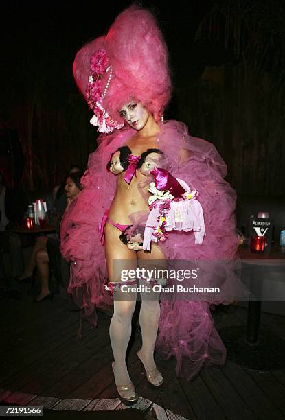 Costumed stage dancer attends 944 Magazine's 'Don't Tell My Booker' party at the Vanguard on October 16, 2006 in Los Angeles, California.