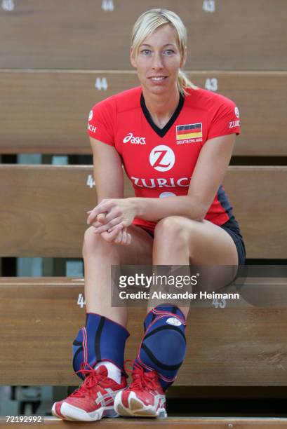 Tanja Hart poses for photographs during the photo call of the Women German National Volleyball Team on October 16, 2006 in Heidelberg, Germany.
