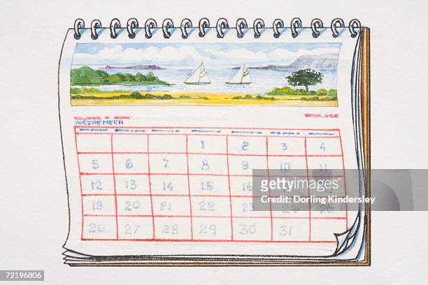 illustrated calendar, front view. - organisieren stock illustrations